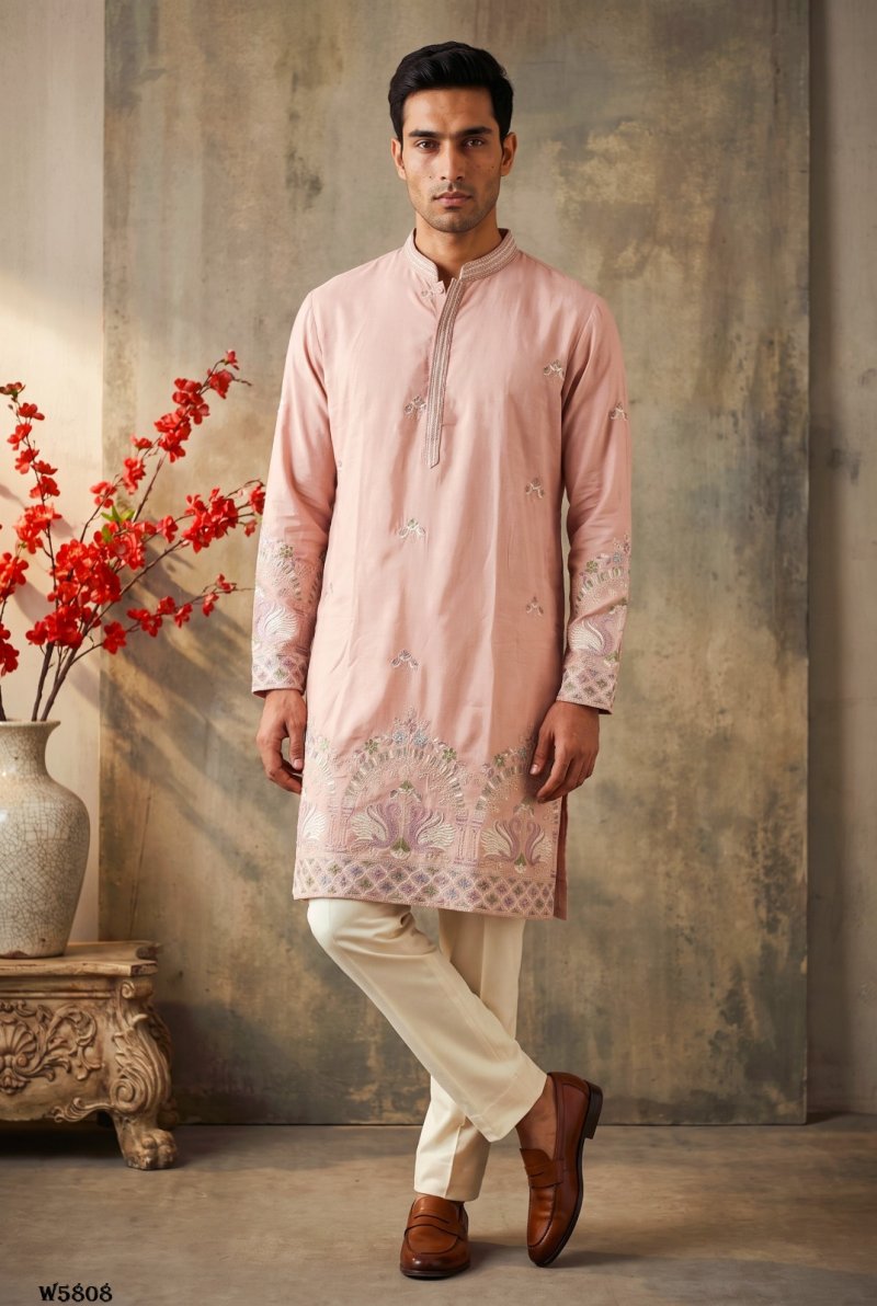 Outluk Wedding Vol 58 Silk Mens Kurta With Pajama 